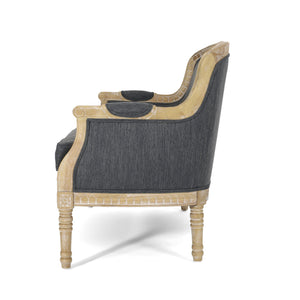 English Elm Loveseat French Country Style Turned Legs Padded Upholstery Compact Sitting Room Sofa 71063.00CHAR