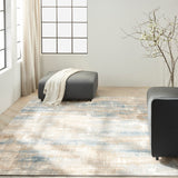 Nourison Calvin KleinCK950 Rush CK951 Machine Made Power-loomed No Border Indoor Only Modern  Rug Blue Beige, Blue Beige High Pile, 100% Polypropylene,Low Pile, 100% Polyester 99446756640