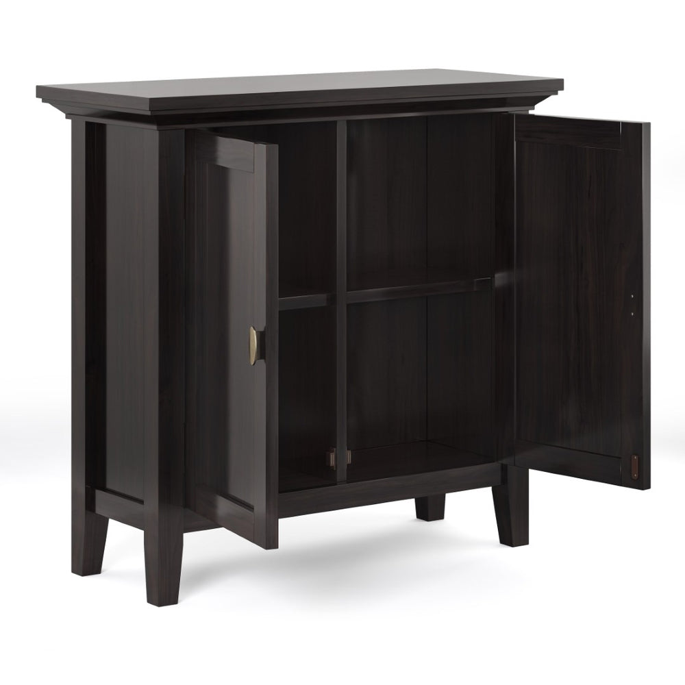 English Elm Redmond Low Storage Cabinet - Handcrafted Hickory Brown With Adjustable Shelves For Any Room B136P159527-GIGA