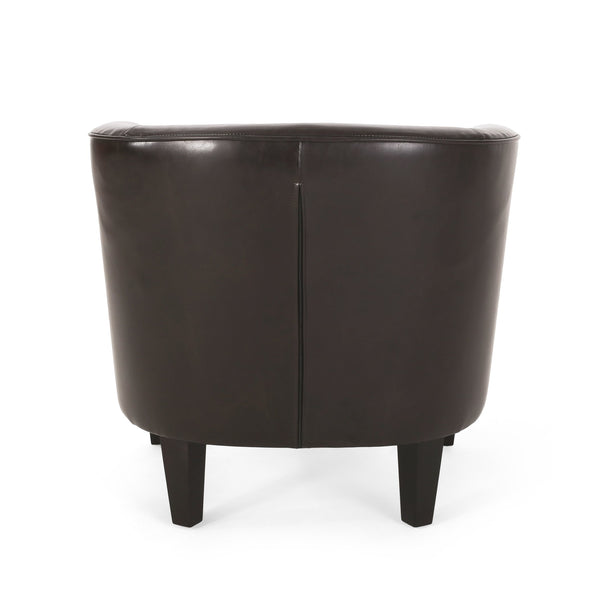 English Elm Club Chair Bonded Leather Tub Seat with Birch Legs for Modern Living Spaces 56991.00