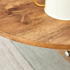 English Elm Coffee modern wood coffee table with double drawers, tempered glass sides, sleek storage & easy assembly W1151P191785