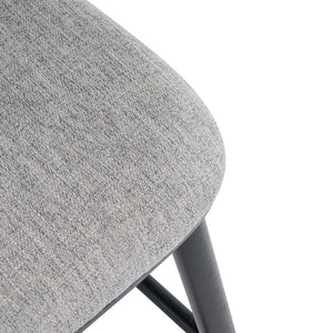 English Elm Christopher Knight Home® - Doria Sculptural Hourglass Back Barstool Set of 2 — Durable Rubberwood Frame, Plush Fabric Seat, Stylish Modern Appeal Black,Grey N775P299416B