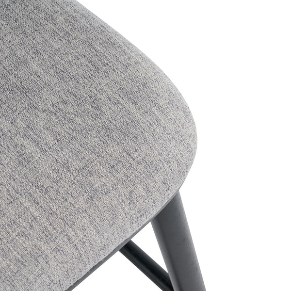 English Elm Christopher Knight Home® - Doria Sculptural Hourglass Back Barstool Set of 2 — Durable Rubberwood Frame, Plush Fabric Seat, Stylish Modern Appeal Black,Grey N775P299416B