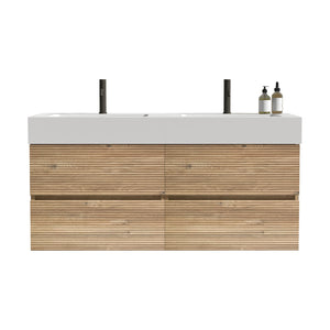 English Elm Grace 48'' Modern Bathroom Vanity With Oak Quartz Sink, Soft-Black Drawers, And Eco-Friendly Design W1865S00159