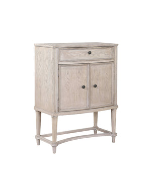 English Elm Vintage Bone White Wine Cabinet with Lift Top Serving Surface and Cabriole Legs B062P215514