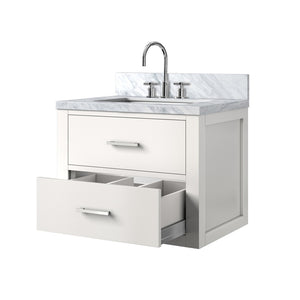 English Elm White Compact Bath Vanity Set With Acrylic Top & Chrome Faucet - Perfect For Small Spaces! B2731P257913-GIGA