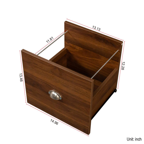 English Elm Home Office Computer Desk with Hutch, Antiqued Finish, Spacious Storage, Waterproof Scratchproof Surface Walnut W331S00186