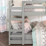 English Elm Walker Edison - Classic Solid Wood Stackable Twin Over Twin Bunk Bed Frame - Grey