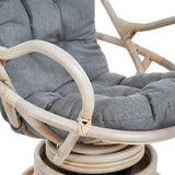 OSP Home Furnishings Lanai Rattan Swivel Rocker Grey