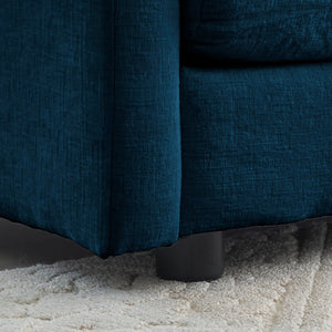 English Elm 3 Piece Sofa Set In Blue Chenille - Stylish Arm Chairs & Two-Seat Sofa For Versatile Living Spaces W714S00305