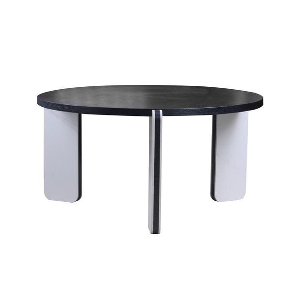 English Elm Set of 2 Round Sintered Stone Nesting Tables Sleek Modern Accent for Living Rooms W2899P405894