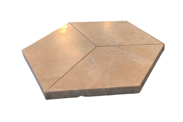 English Elm Hexagon Gold Beige Yellow Marble Tiles - Polished & Textured Natural Stone For Elegant Interiors W1696P262334