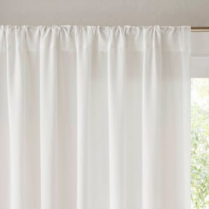 English Elm 2 Pcs 52X95" Elegant White Rod Pocket & Back Tab Curtains For Privacy, Light Control, & Style B035P319836
