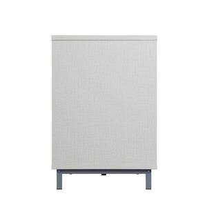 English Elm Brighton 60" TV Stand with 7 Shelves & Tempered Glass Dividers, Cable Management, Sleek Design Beige B365P398325