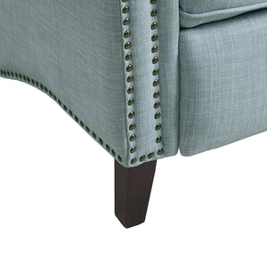 JLA Home Madison Park - Upholstered Aidan Manual Push Back Recliner — Compact 3-Position Tufted Chair with Nailhead Trim, Cordless Comfort MP103-1269