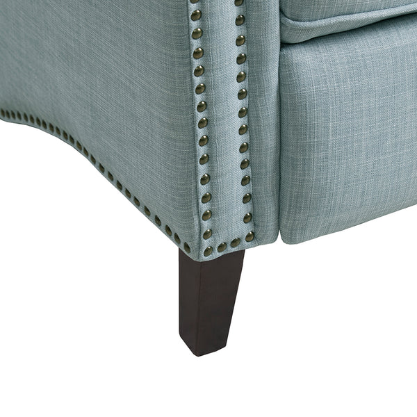 JLA Home Madison Park - Upholstered Aidan Manual Push Back Recliner — Compact 3-Position Tufted Chair with Nailhead Trim, Cordless Comfort MP103-1269