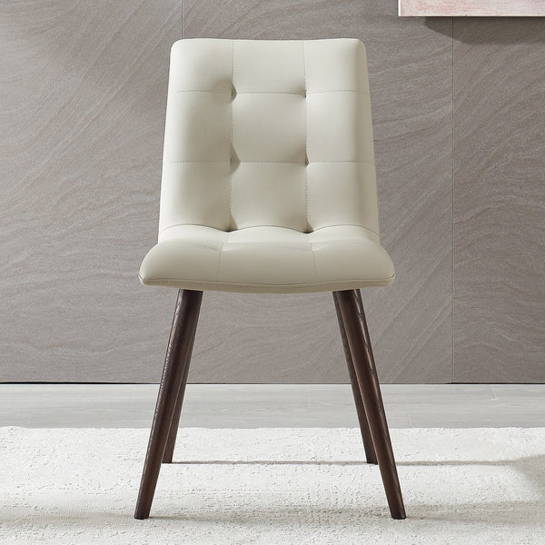 English Elm Dining Chair Set of 2 Mid Century Pu Upholstered Seat with Oak Legs for Any Room W5630P456169