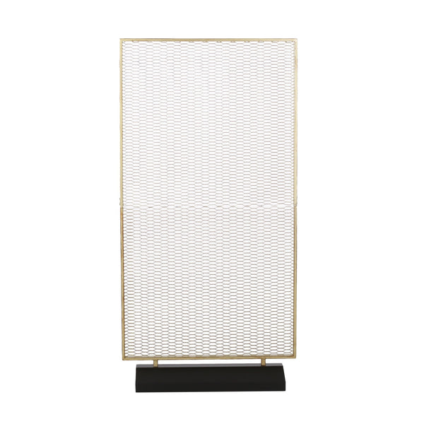 English Elm Christopher Knight Home® - STEEL Gold Brushed Iron Screen Room Divider – Single Panel Mesh, Modern Free-Standing Privacy Accent 67261.00