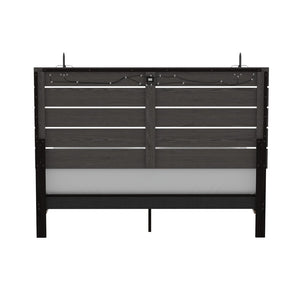 English Elm Wallace & Bay - Brown Queen Bed With Built-In Lights - Modern Farmhouse Style, Durable Design, And Cozy Ambiance B361S00010-GIGA