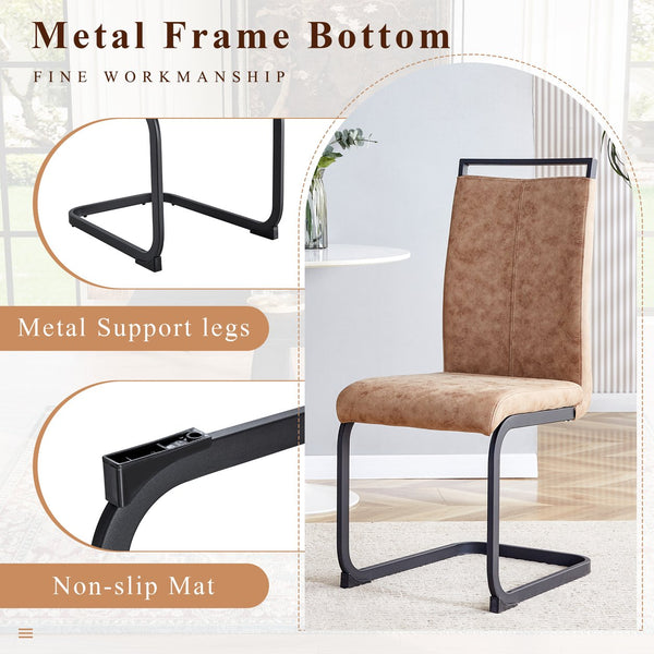 English Elm Table and Chair Set Seats 10 with Marble Mdf Top Brown Fabric Dining Chairs W1151S04444