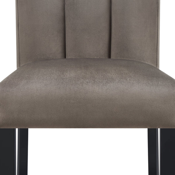 English Elm Beautiful Counter Height Chair Set of 2 — Channel-Tufted Microfiber Upholstery, Plush Back Support, Durable Frame Black,Brown,Mocha 42 L x 22 W x 17.5 H B011P375264