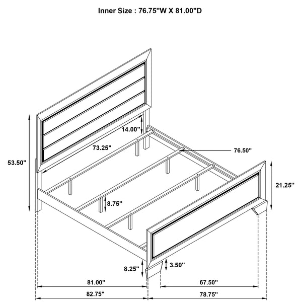 English Elm Oatfield Washed Taupe Eastern King Panel Bed with Slatted Headboard and Footboard, Rustic Modern Charm B062S00657