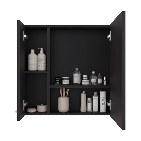 English Elm Nome Wall Mounted Mirrored Medicine Cabinet with Multi Compartment Interior Storage B097P474280