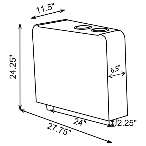 English Elm Nseluka Black Wedge Console for Home Theater - Gel Memory Foam Top, Leatherette, Dual Cupholders, Durable Hemlock B062P333411