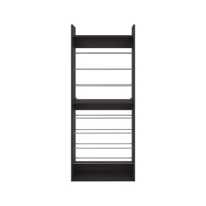English Elm Shoe Organizer 10-Shelf Slim Vertical Rack in Black Wengue — Space-Saving Engineered Wood Storage B097P350294