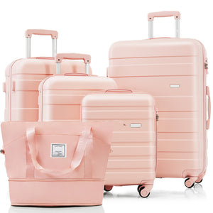 English Elm 5-piece Hard Shell Luggage Set Spinner Wheels Telescopic Handle Expandable Travel Bag N726P191972S