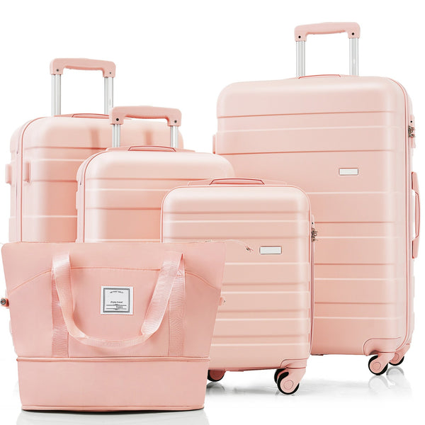 English Elm 5-piece Hard Shell Luggage Set Spinner Wheels Telescopic Handle Expandable Travel Bag N726P191972S