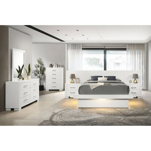 English Elm Copper Elegant White Rectangular Nightstand with 2 Soft-Close Drawers and Sleek Bar Handles, 23" H B062P333433