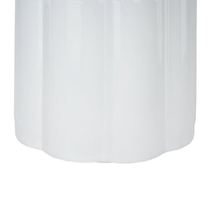 English Elm High-gloss Sculptural Outdoor Side Table Mgo Weather Resistant Patio Accent White N768P371797W