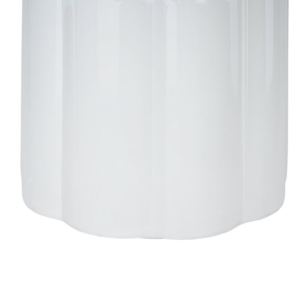 English Elm High-gloss Sculptural Outdoor Side Table Mgo Weather Resistant Patio Accent White N768P371797W