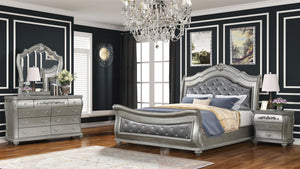 English Elm Destiny Silver Framed Traditional Wall Mirror — Elegant Bedroom Accent, Reflective Luxury Finish B009P234700