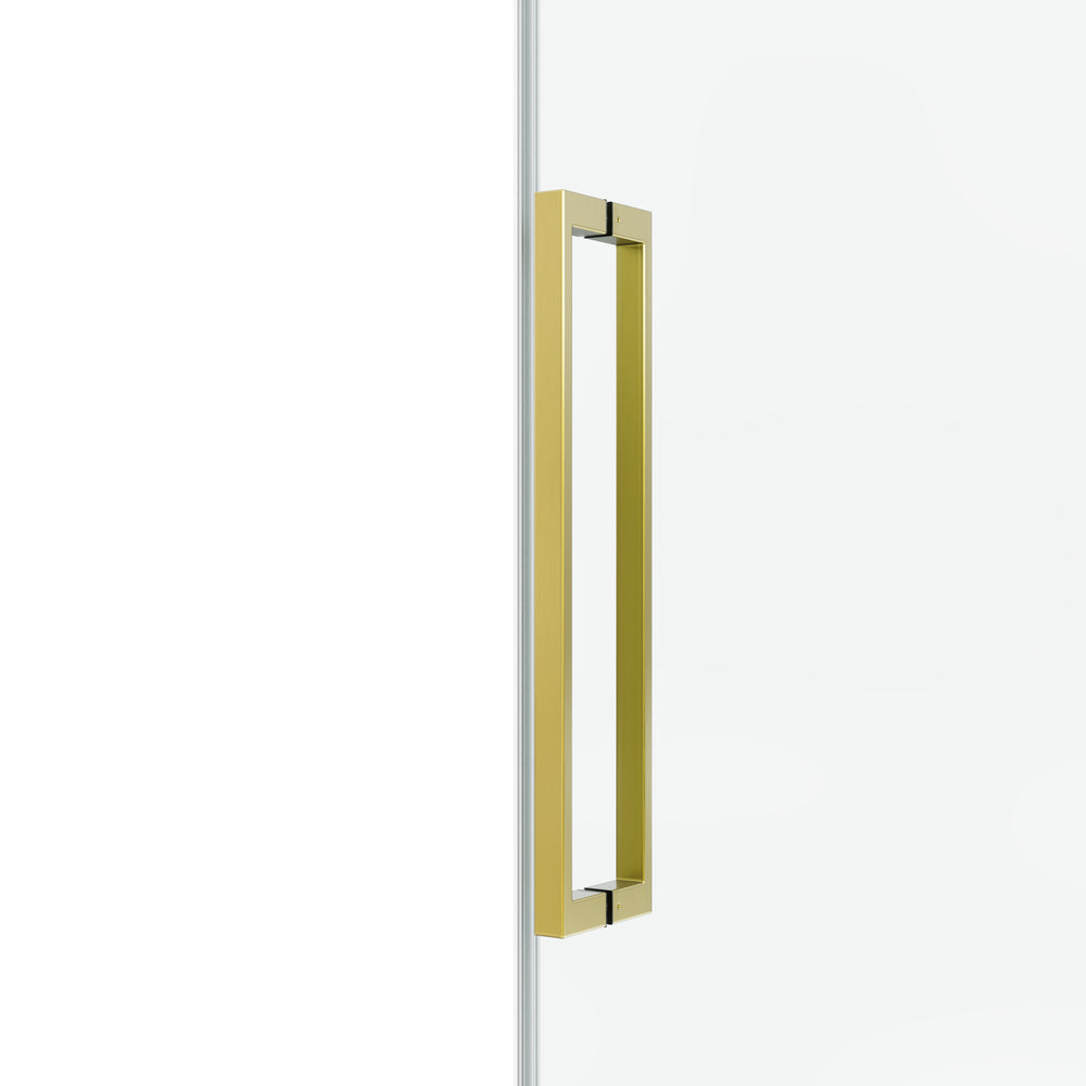 English Elm 60*66"Fixed & Sliding Shower Door - Modern Frameless Design, Strong Tempered Glass & Stainless Steel Hardware T3177P320610