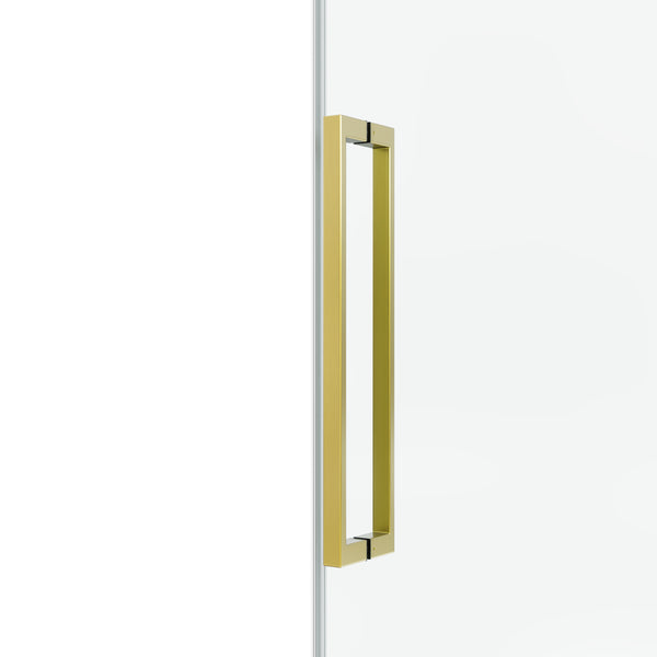 English Elm 60*66"Fixed & Sliding Shower Door - Modern Frameless Design, Strong Tempered Glass & Stainless Steel Hardware T3177P320610
