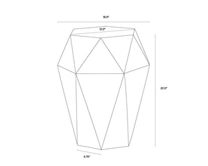 Sunpan Constance Geometric Concrete End Table – Urban Industrial Design for Indoor & Covered Outdoor Spaces