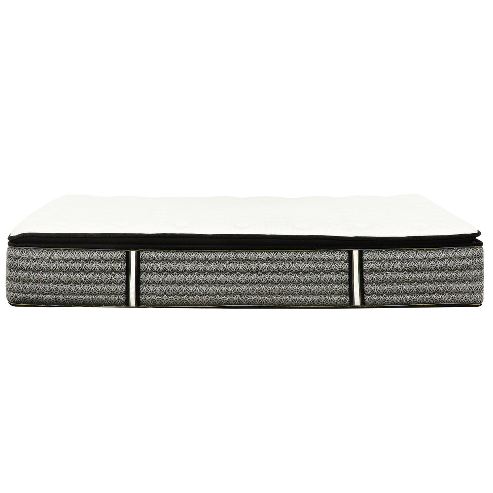 English Elm Premium Majesty 16" Pocket Coil Hybrid Mattress with Euro Top, Gel Memory Foam Cooling Comfort Grey+White 80 L x 15 W x 15 H B011P206781