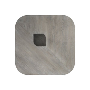 Bernhardt Bernhardt Marcato Side Table With Cerused Greige Top & Dark Graphite Inlay — Sculptural Pedestal Accent 497011