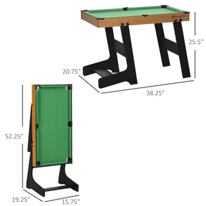 English Elm Soozier Foldable Billiards Table Set with Felt Surface Cues Balls for Game Room W2225P200671