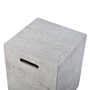 English Elm U_style Rectangular Outdoor Propane Fire Pit Mgo Set with Tank Cover Table Beige+Grey,Light Gray WY000498AAD