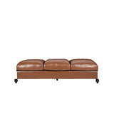 Christopher Knight Home® - Noble House - - 84.50'' Mid Century Cognac Brown 3-Seater Sofa, Pu, Classic Retro Sofa With Rolled Arms – Modern, Elegant, And Comfortable Couch, Perfect For Living Room, Office, Bedroom, Primary Living Spaces