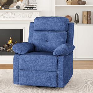 English Elm Small Swivel Rocker Recliner Compact Upholstered Accent Chair for Bedroom T3623P434287