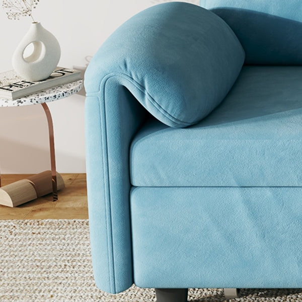 English Elm Sofa 54" Velvet Convertible Sofa Bed — Blue/Black/Pink Plush Seating, Retractable Twin Bed, 500lb Capacity, Solid Wood Frame W3371P302132