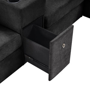 English Elm Swivel Barrel Accent Chair Chenille Tufted Round Club Seat for Living Room Lounge Black N719S002350B