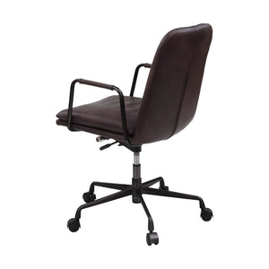 English Elm Eclarn Mars Top Leather Executive Office Chair Dark Brown – 360° Swivel, 5" Cushion, Adjustable Height B2726P386521