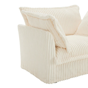 English Elm Koala Corduroy Sectional Sofa Deep Seat High Back Lounger for Family Living Room W3041P240120