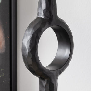 Crestview Collection Contemporary Table Lamp - Sculptural Black Design With Gold Base & White Linen Shade For Modern Homes   Cvazvp098