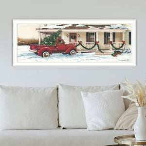 English Elm Trendy Decor 4u Winter Holiday Framed Canvas Print White Wood Wall Art Bedroom Living Room B067P256647